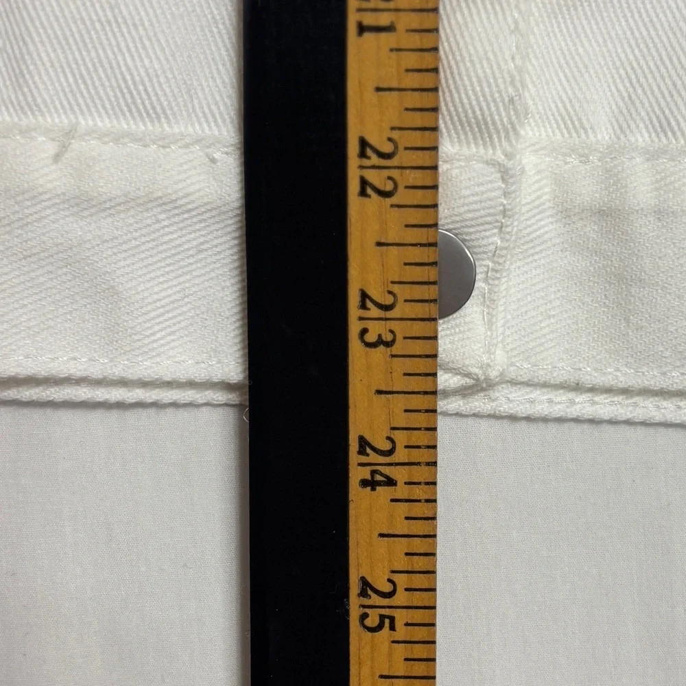 White Denim Jacket Womens L 3/4 Sleeve Y2K Preppy Trucker‎ - Picture 9 of 9